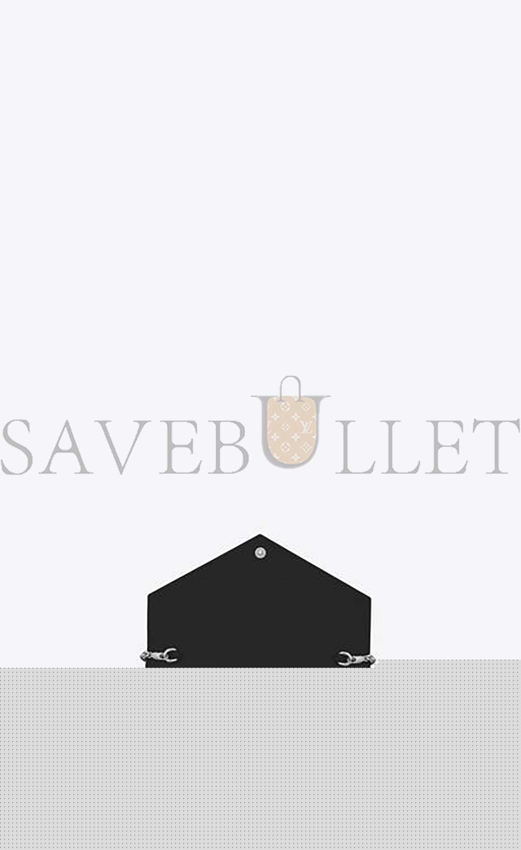 YSL CASSANDRE MATELASSÉ ENVELOPE CHAIN WALLET IN GRAIN DE POUDRE EMBOSSED LEATHER 742920BOW021000 (19*12.5*3.5cm)