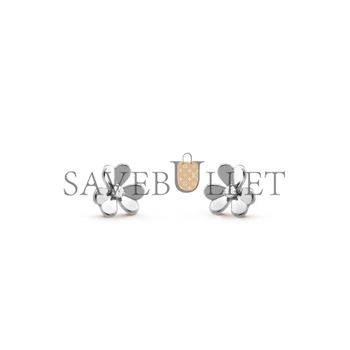 VAN CLEEF ARPELS FRIVOLE EARRINGS, MINI MODEL - WHITE GOLD, DIAMOND VCARP0J600