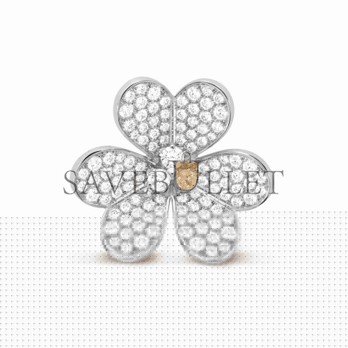 VAN CLEEF ARPELS FRIVOLE CLIP PENDANT, VERY LARGE MODEL - WHITE GOLD, DIAMOND VCARP6L600