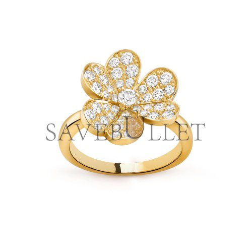 VAN CLEEF ARPELS FRIVOLE RING, 1 FLOWER, SMALL MODEL - YELLOW GOLD, DIAMOND VCARP2V000