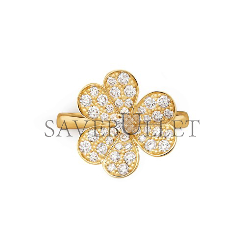 VAN CLEEF ARPELS FRIVOLE RING, 1 FLOWER, SMALL MODEL - YELLOW GOLD, DIAMOND VCARP2V000