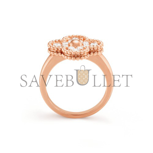 VAN CLEEF ARPELS VINTAGE ALHAMBRA RING - ROSE GOLD, DIAMOND VCARP2R400