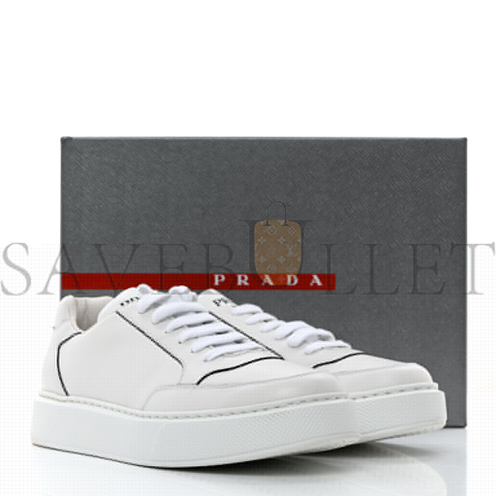 Pra*a calfskin mens montana low top sneakers 7 white