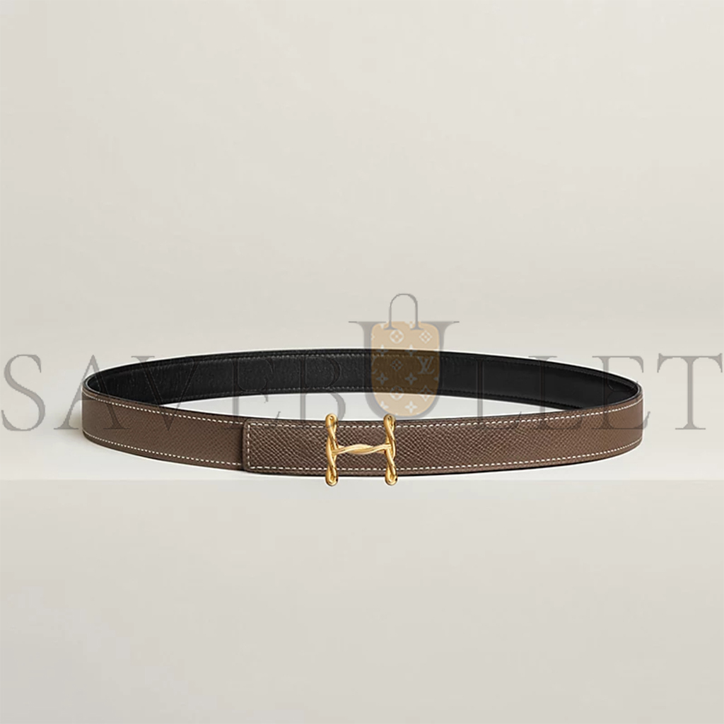 H**mes h torsade belt buckle & reversible leather strap 24 mm h010420cc06