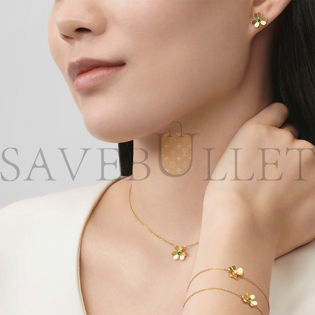 VAN CLEEF ARPELS FRIVOLE PENDANT, MINI MODEL - YELLOW GOLD, EMERALD VCARP7SB00