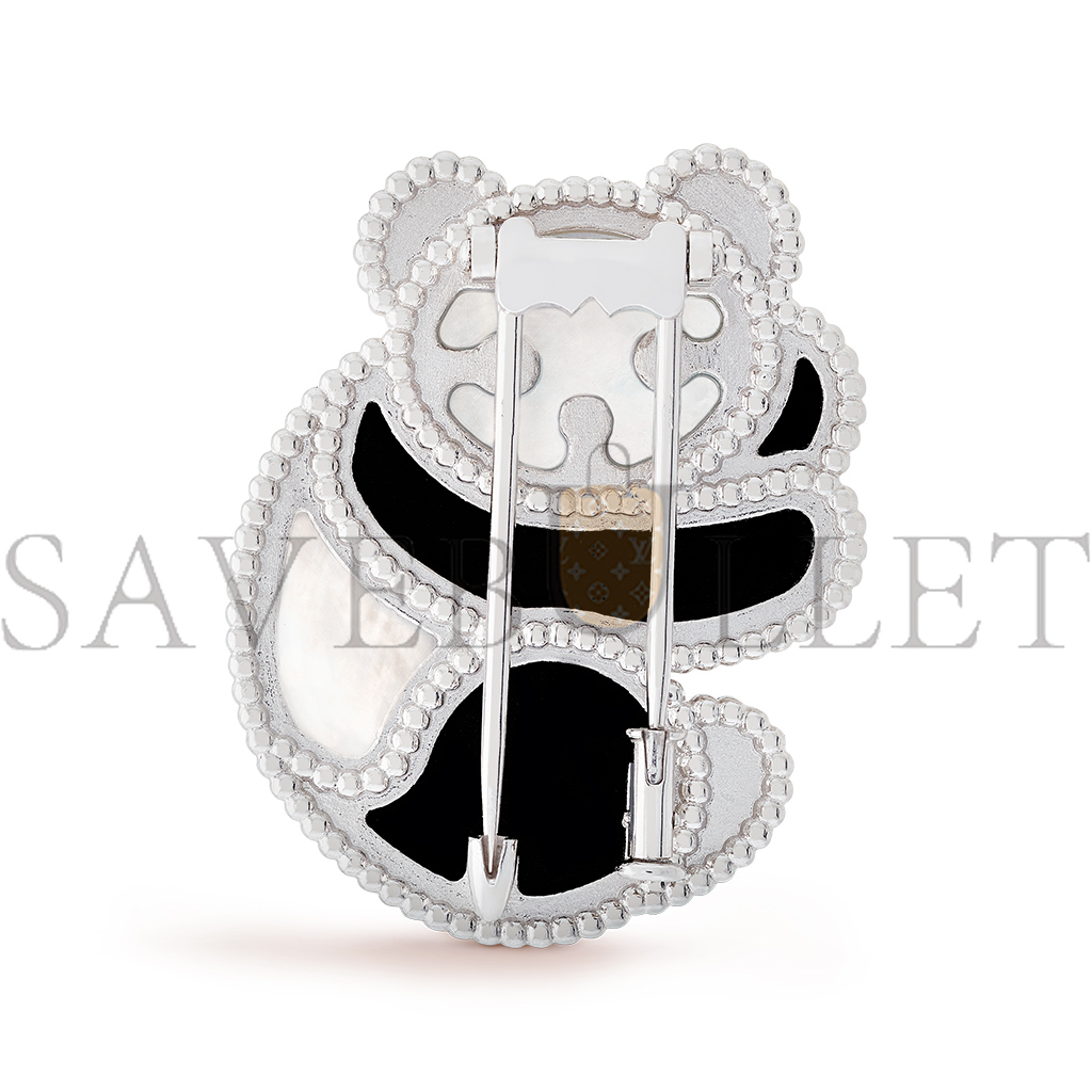 VAN CLEEF ARPELS LUCKY ANIMALS PANDA CLIP - WHITE GOLD, MOTHER-OF-PEARL, ONYX VCARP5LI00
