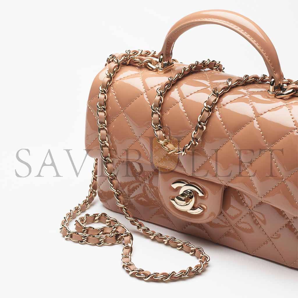 Ch*el mini classic handbag with top handle as2431 (20*12*6cm)