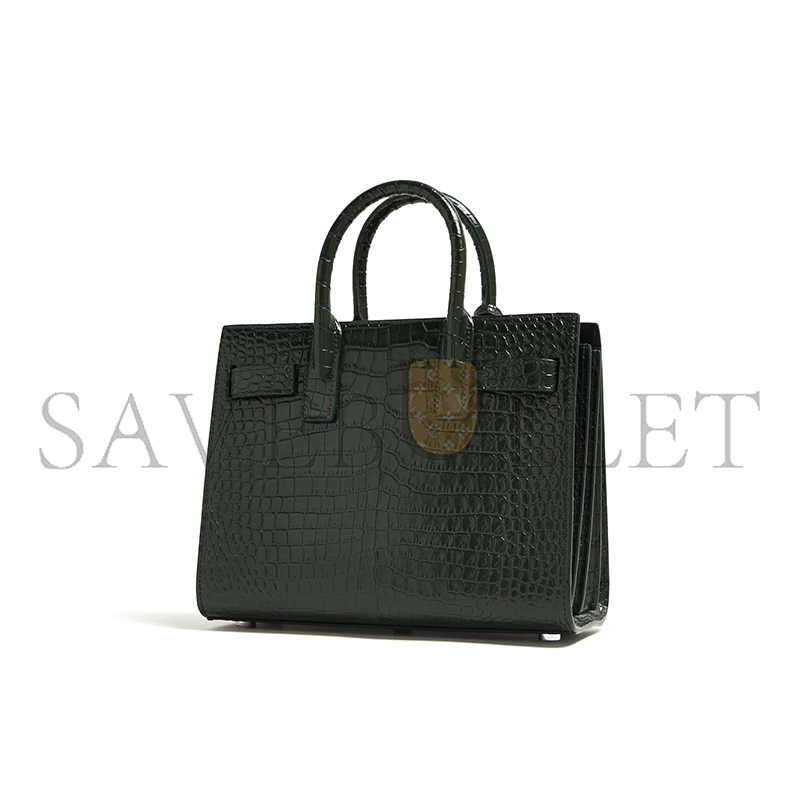 YSL BABY SAC DE JOUR CROC EMBOSSED DARK GREEN 392035DND1N3045 (22*18*10.5cm)