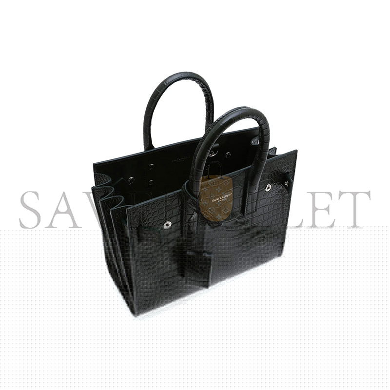 YSL BABY SAC DE JOUR CROC EMBOSSED DARK GREEN 392035DND1N3045 (22*18*10.5cm)