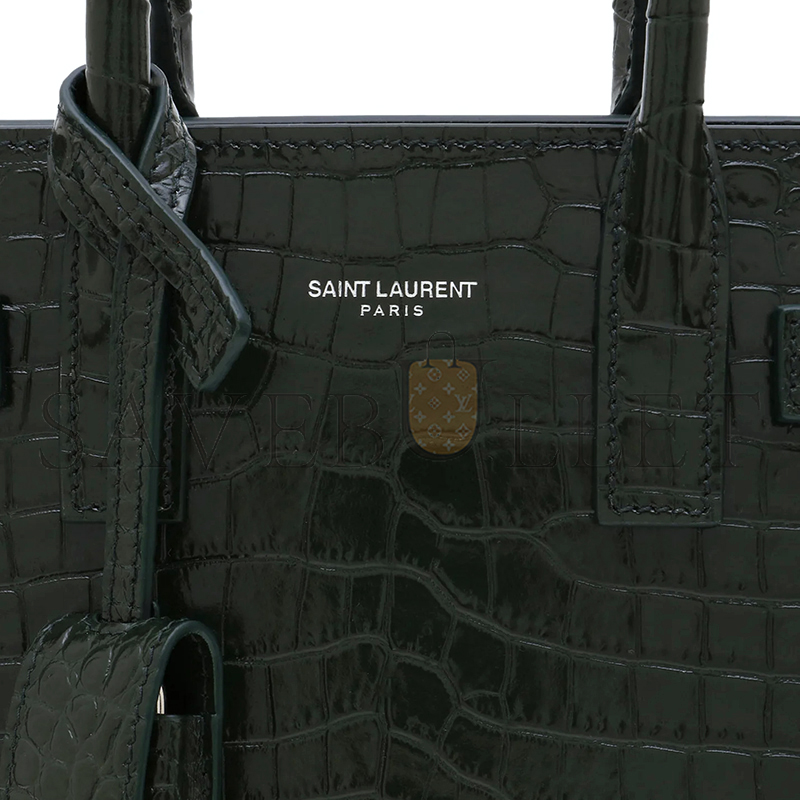 YSL BABY SAC DE JOUR CROC EMBOSSED DARK GREEN 392035DND1N3045 (22*18*10.5cm)