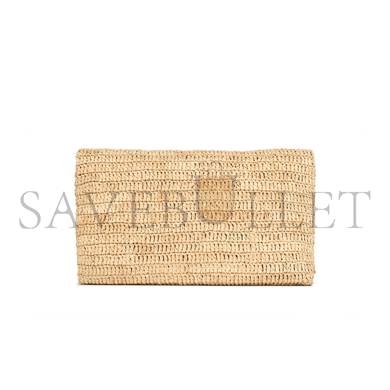 YSL CASSANDRE LARGE ENVELOPE POUCH IN RAFFIA 786074GAAEX2080 (29.5*18*4.5cm)