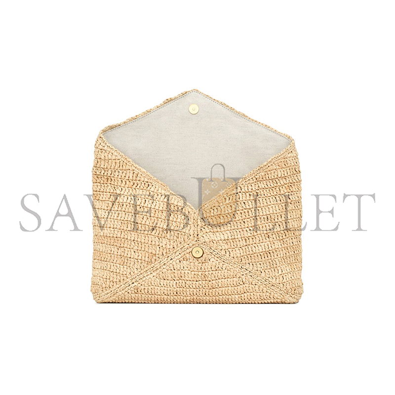 YSL CASSANDRE LARGE ENVELOPE POUCH IN RAFFIA 786074GAAEX2080 (29.5*18*4.5cm)