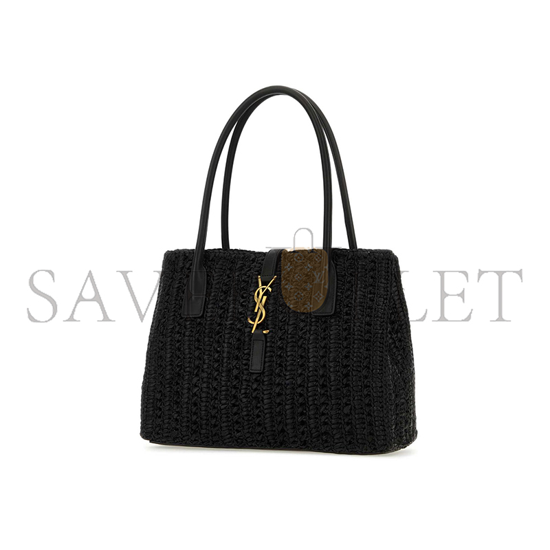 YSL RAFFIA PANIER RECTANGLE TOTE BLACK 741199GAADO (29*21*9cm)
