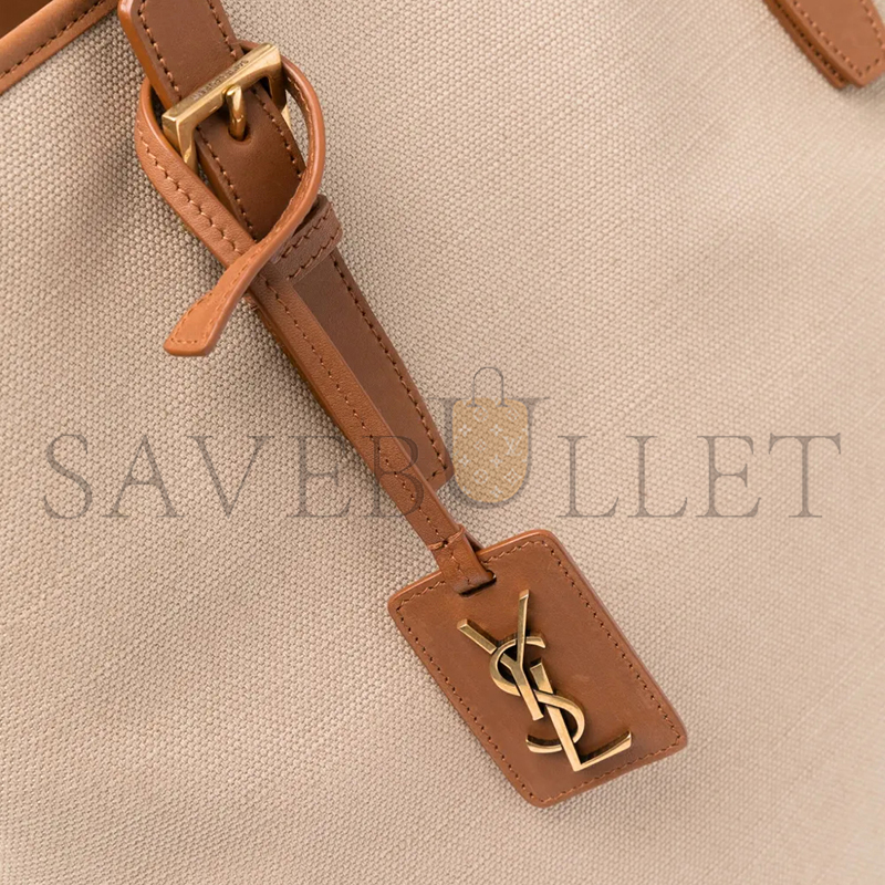 YSL LAURENT SHOPPING TOTE BAG IN DESERT DUST&BRICK 781302FAC7T (36*38*15cm)