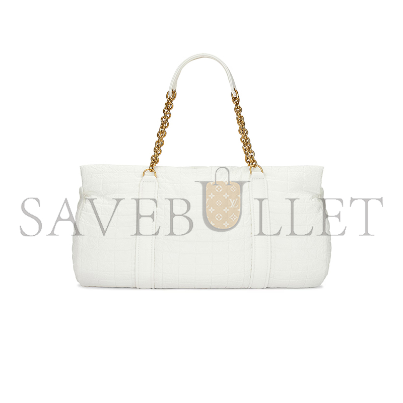 YSL GLORIA QUILTED TRAVEL BAG WHITE 757209FAC8J1916 (42*18*18cm)