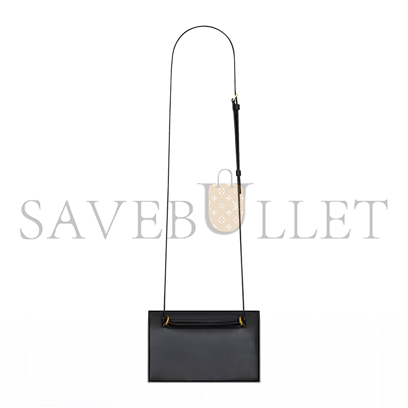 YSL VOLTAIRE MINI LEATHER ENVELOPE CLUTCH BAG 7852810SX0W1000 (19*12*3.5cm)