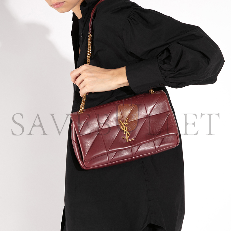 YSL JAMIE 4.3 SHOULDER BAG QUILTED LEATHER DARK RED 515821COP676475 (25*15*7.5cm)