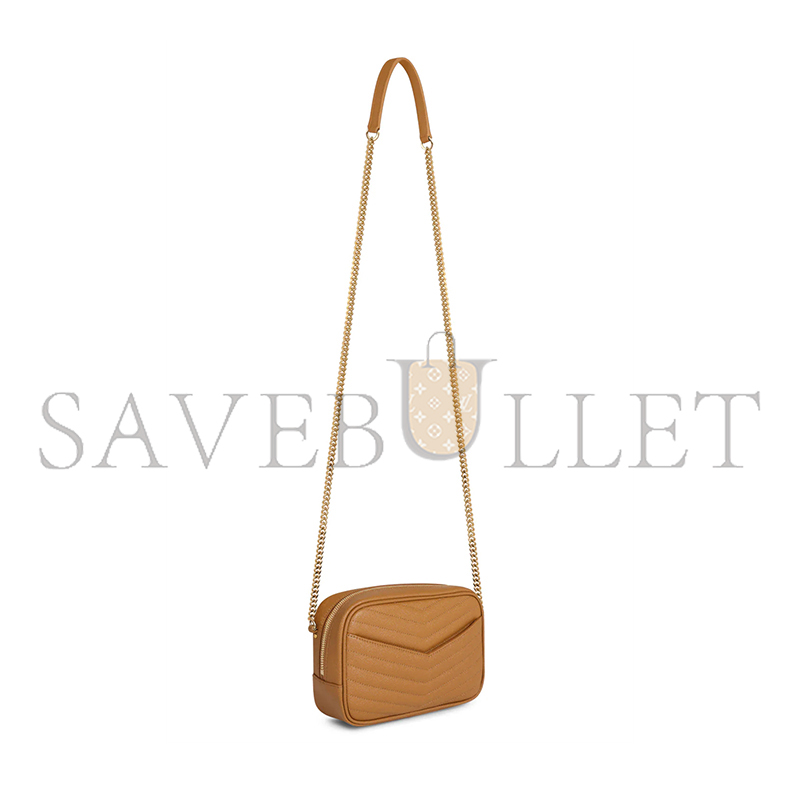 YSL MINI LOU QUILTED CAMERA BAG NATURAL DARK GOLD 39580966977617 (19*10.5*5cm)