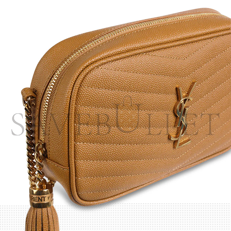 YSL MINI LOU QUILTED CAMERA BAG NATURAL DARK GOLD 39580966977617 (19*10.5*5cm)