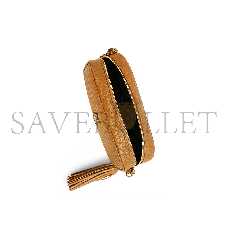 YSL MINI LOU QUILTED CAMERA BAG NATURAL DARK GOLD 39580966977617 (19*10.5*5cm)