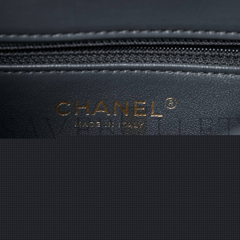 Ch*el lambskin quilted small trendy cc dual handle flap bag dark grey rose gold hardware (25*17*9cm)