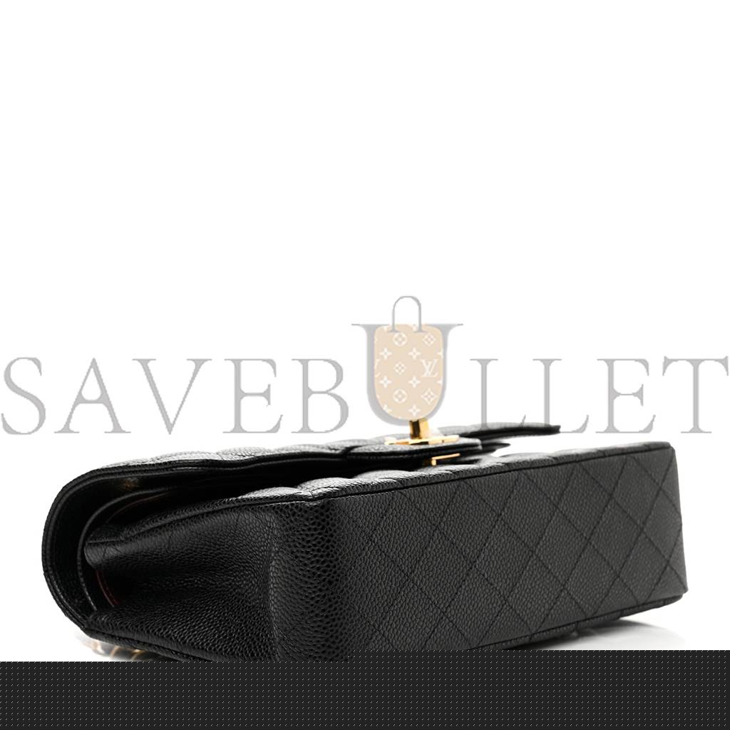 Ch*el caviar quilted small double flap black gold hardware (23*14*6cm)