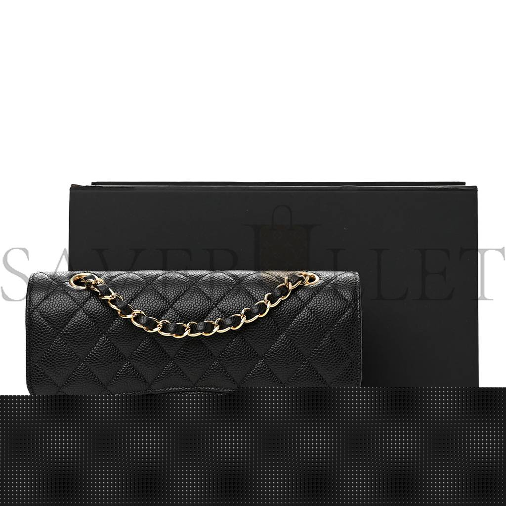 Ch*el caviar quilted small double flap black gold hardware (23*14*6cm)