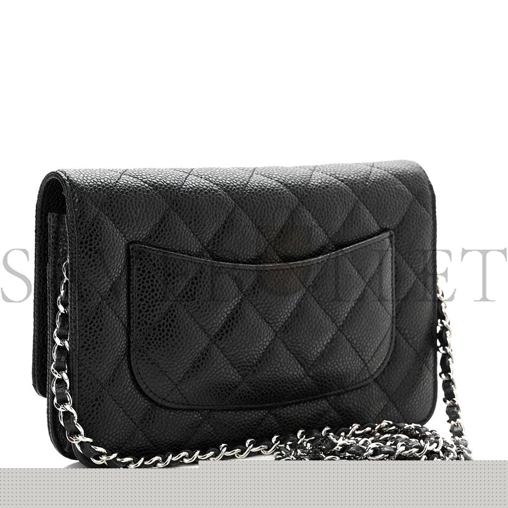 Ch*el caviar quilted large coco handle flap black silver hardware (20*13*4cm)