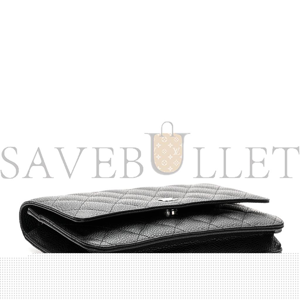 Ch*el caviar quilted large coco handle flap black silver hardware (20*13*4cm)