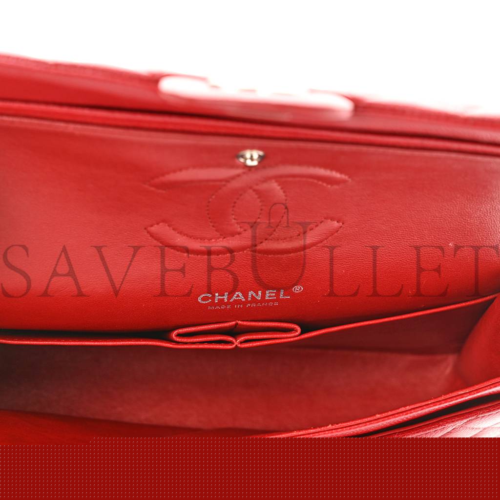 Ch*el caviar quilted medium double flap red rose gold hardware (25*15*6cm)