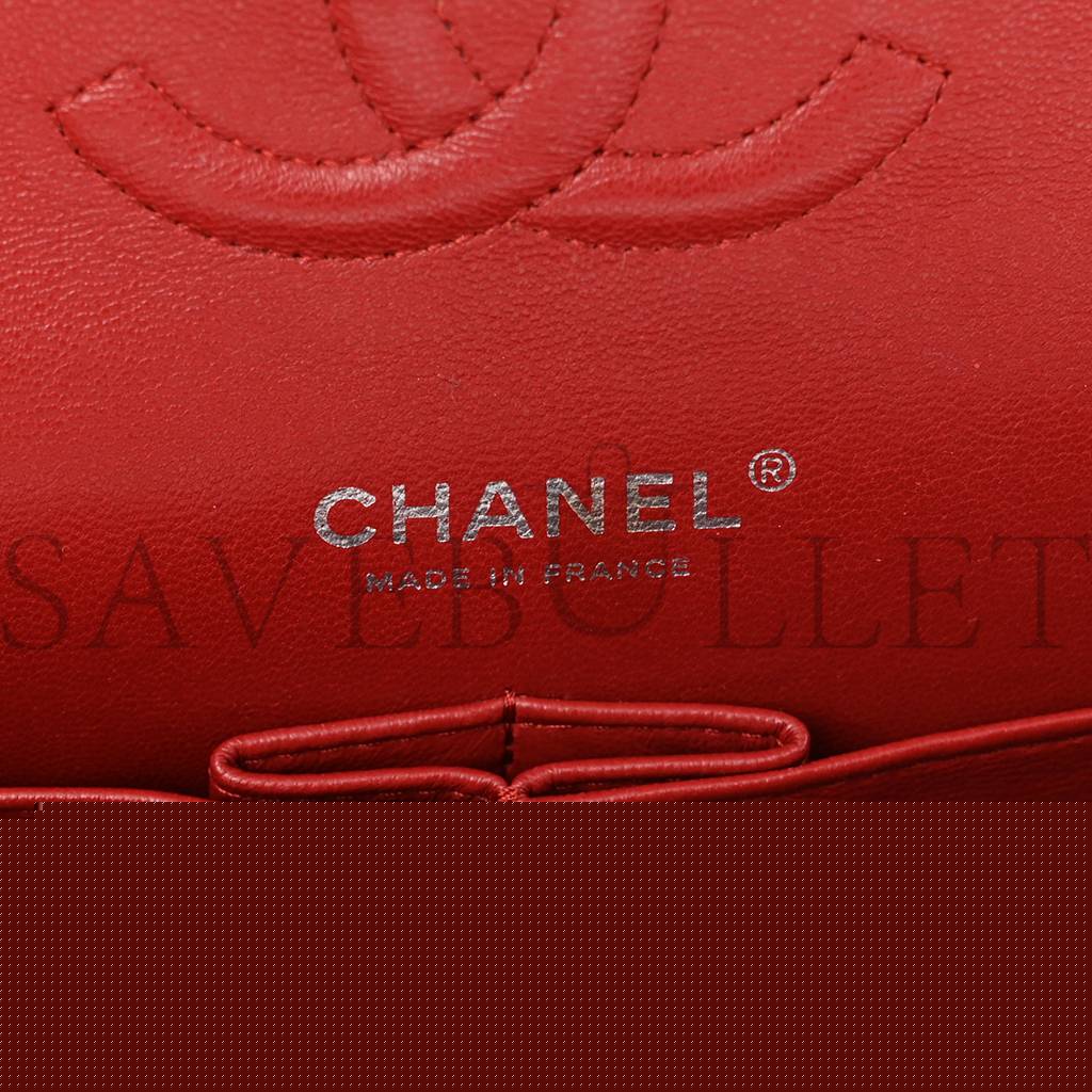 Ch*el caviar quilted medium double flap red rose gold hardware (25*15*6cm)