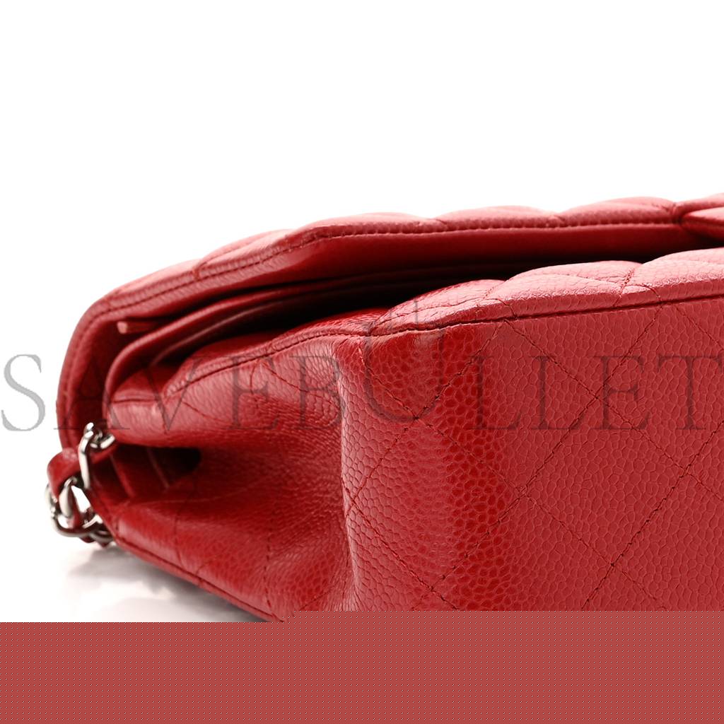 Ch*el caviar quilted medium double flap red rose gold hardware (25*15*6cm)