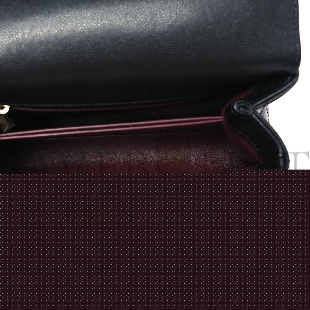 Ch*el caviar quilted mini coco handle flap black gold hardware (23*14*10cm)