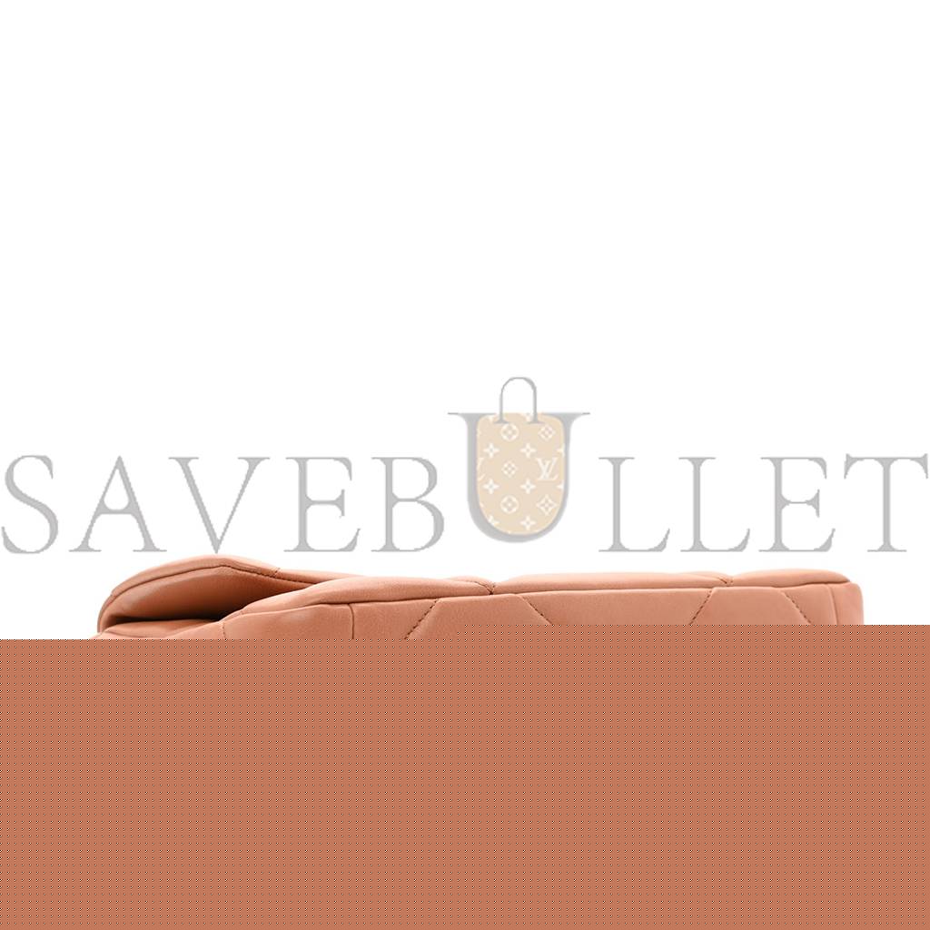 Ch*el lambskin quilted medium Ch*el 19 flap brown gold hardware (25*16*8cm)