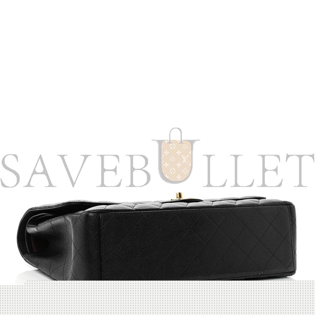 Ch*el caviar quilted maxi double flap black gold hardware (33*22*10cm)