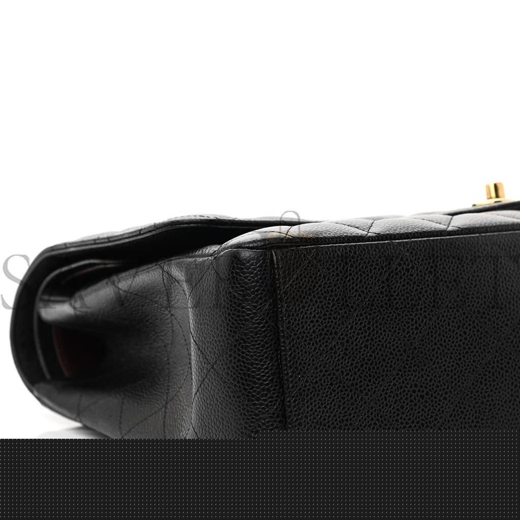 Ch*el caviar quilted maxi double flap black gold hardware (33*22*10cm)