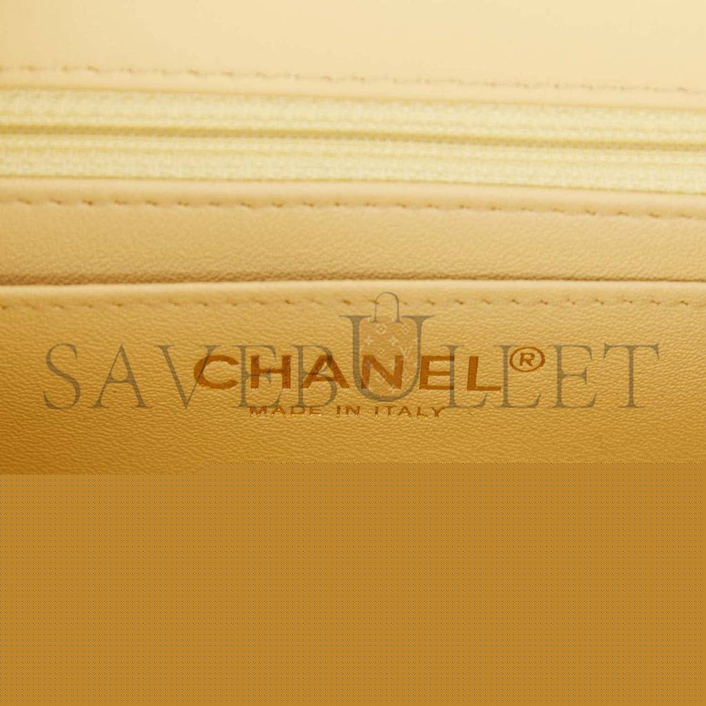 Ch*el mini square flap bag yellow lambskin light gold hardware (17*13*8cm)