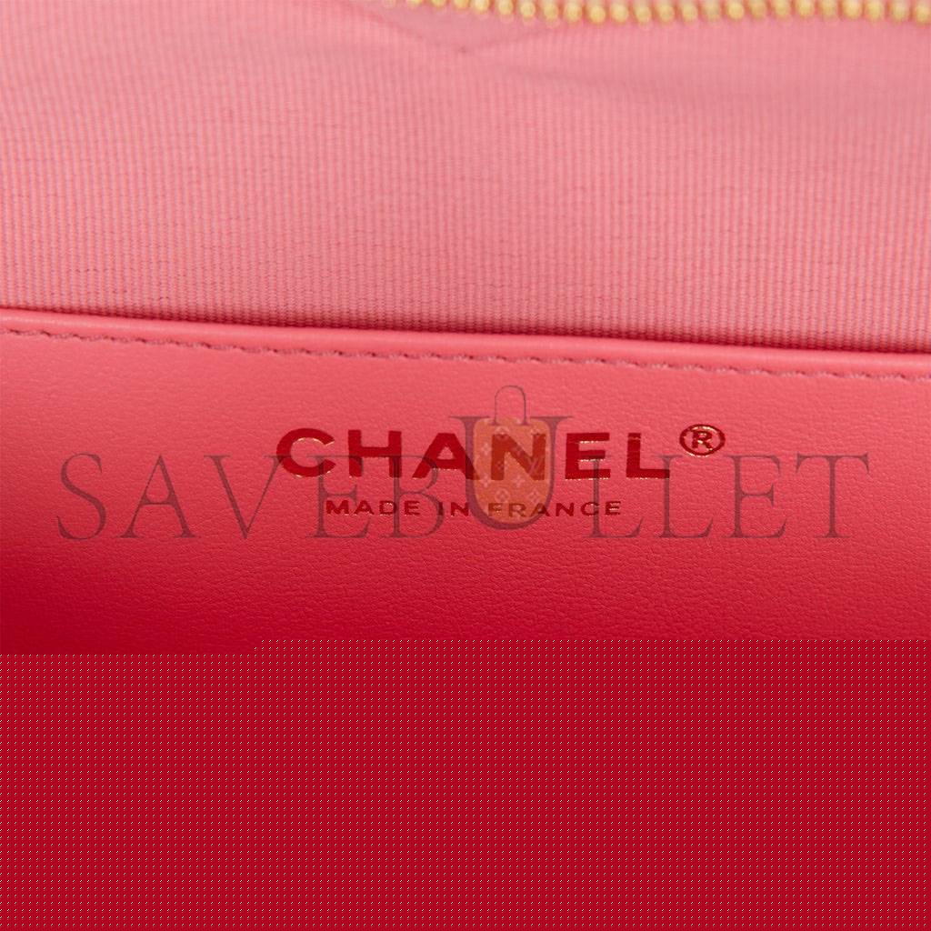 Ch*el cc in love large heart bag pink lambskin light gold hardware (20*18*6cm)