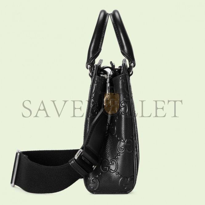 G*u*i gg embossed mini tote bag 696010 (20*16*7cm)