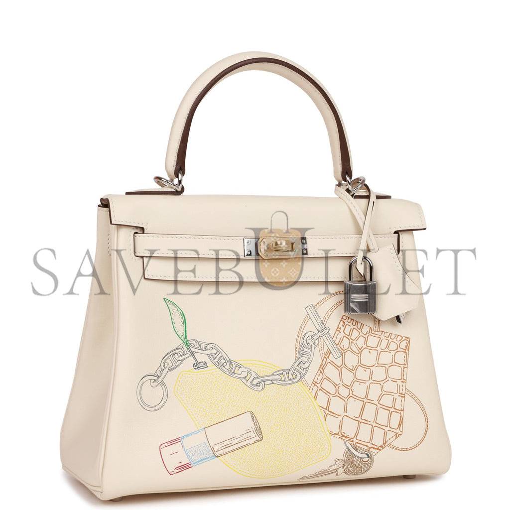 H**mes kelly retourne 25 in & out nata swift palladium hardware handmade(25*17*7cm)