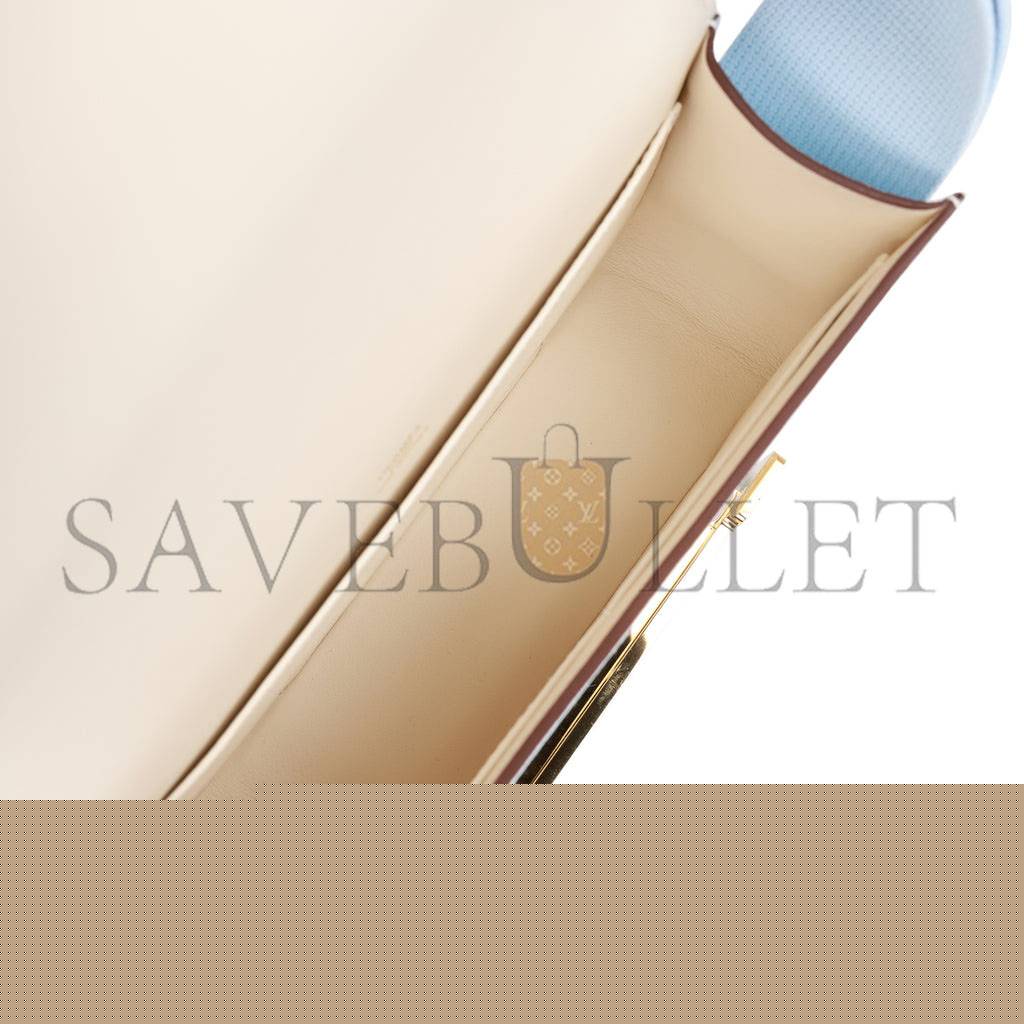 H**mes geta bleu brume verso chevre gold hardware (20.3*14*6.4cm)