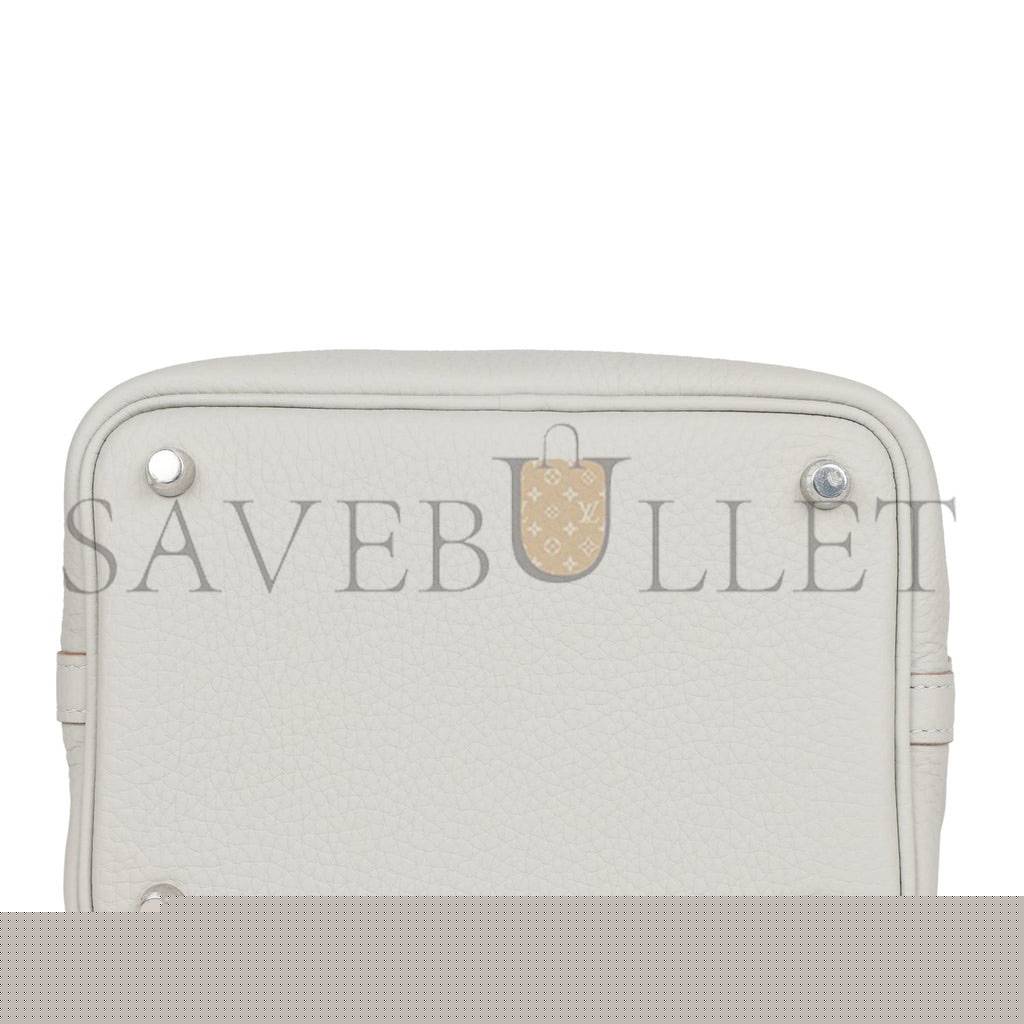 H**mes picotin lock 18 gris perle clemence palladium hardware (18*13*18cm)