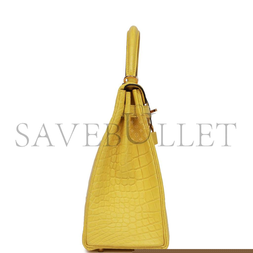 H**mes special order (hss) kelly retourne 32 mimosa matte alligator gold hardware (32.*23*10.5cm)