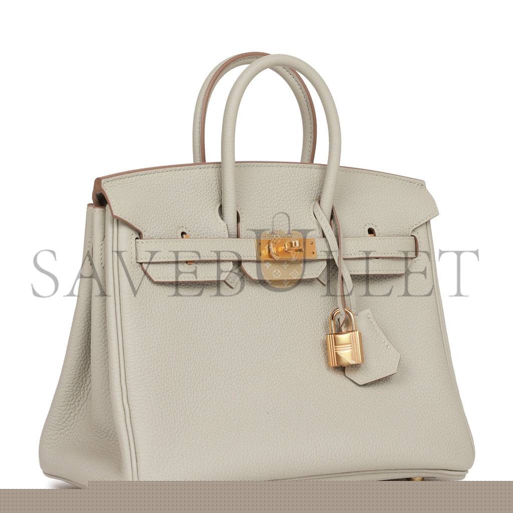 H**mes birkin 25 gris perle togo gold hardware handmade (25*19*12cm)