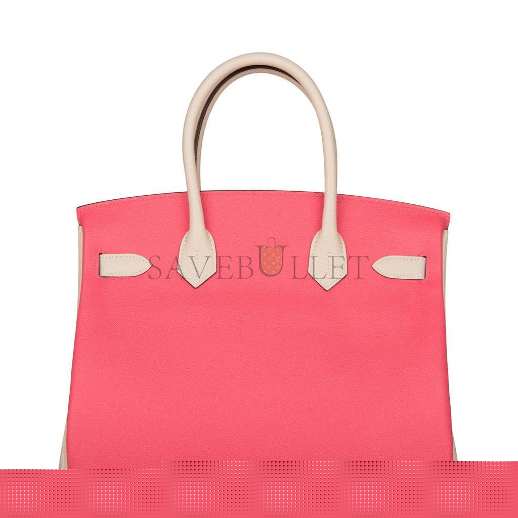 H**mes special order (hss) birkin 30 craie and rose azalee epsom brushed gold hardware ( 30cm*22*16cm)