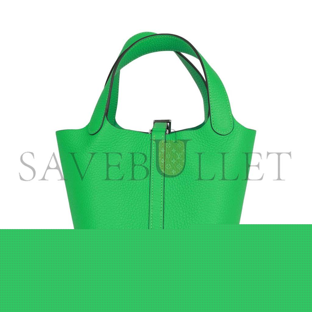H**mes picotin lock 18 vert comics clemence palladium hardware (18*13*18cm)