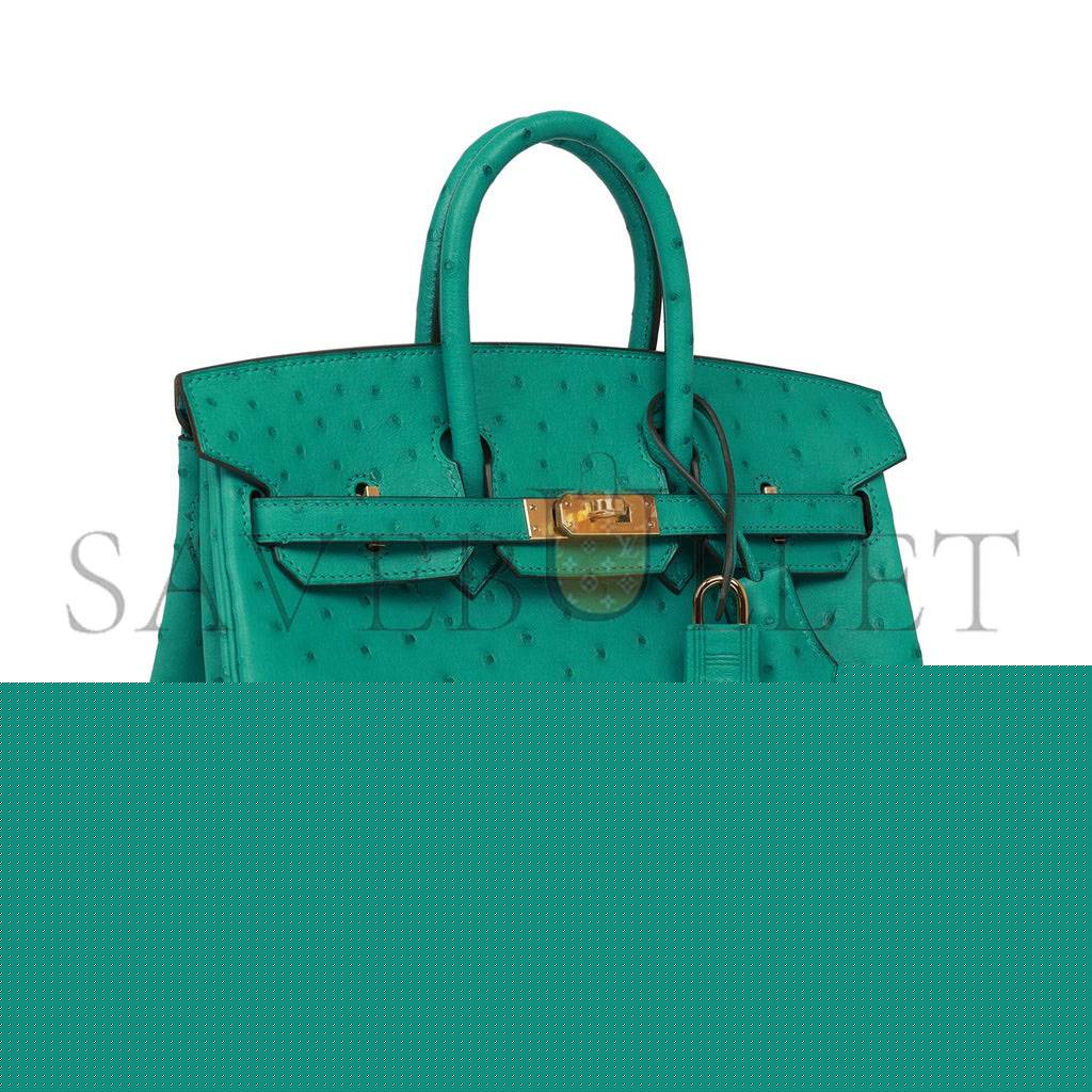 H**mes birkin 25 vert verone ostrich gold hardware handmade (25cm)