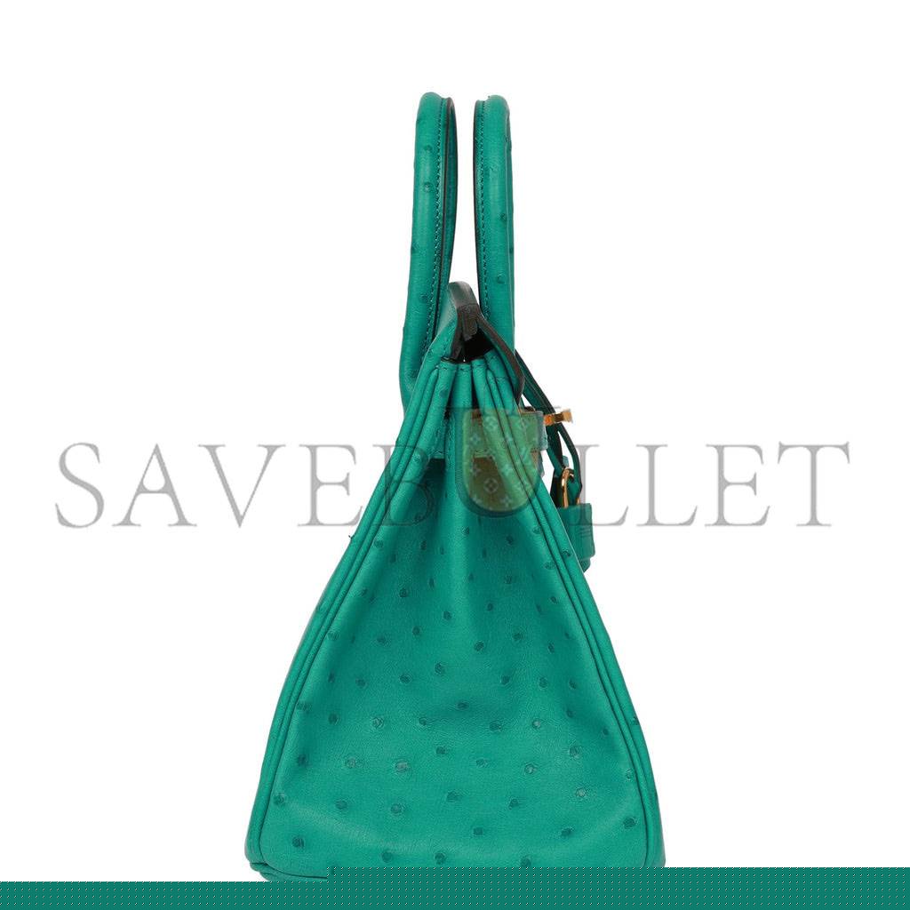 H**mes birkin 25 vert verone ostrich gold hardware handmade (25cm)