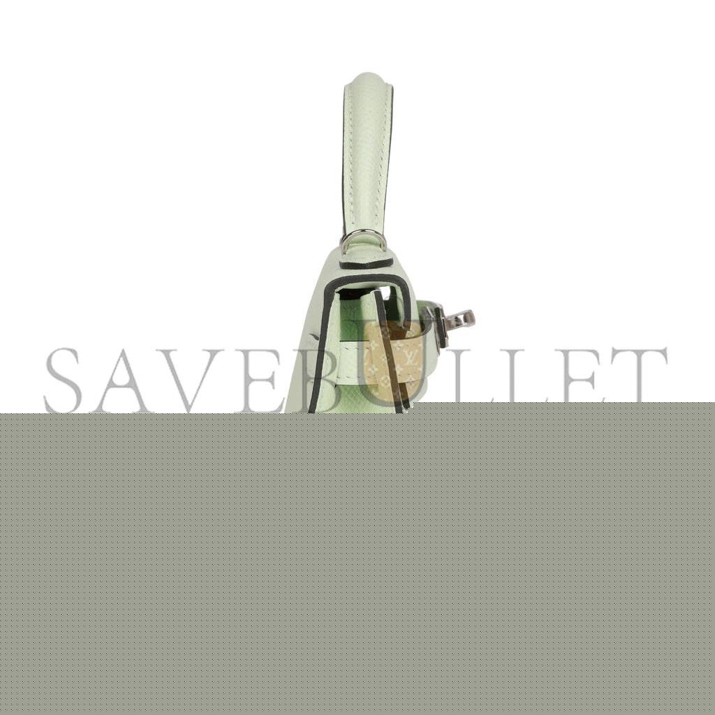 H**mes mini kelly sellier 20 vert fizz epsom palladium hardware (19*12*5.5cm)