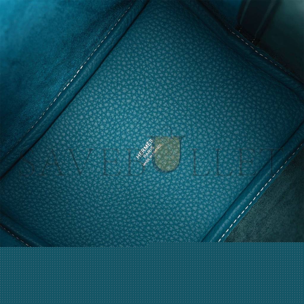 H**mes picotin lock 18 casaque vert cypress and vert bosphore palladium hardware(18*13*18cm)